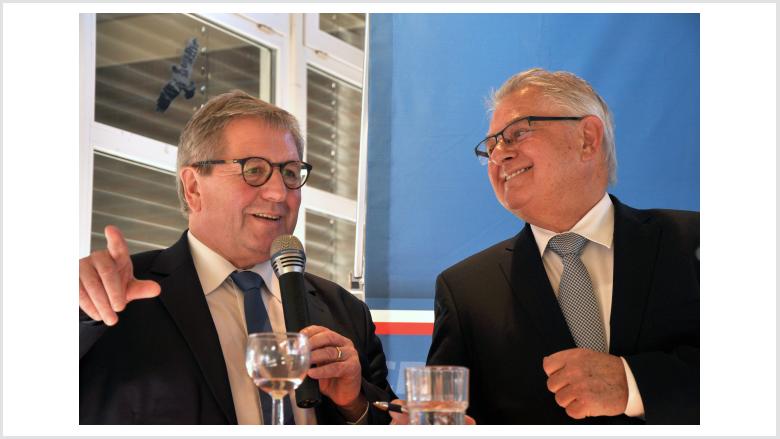 von links: Hans-Jörn Arp, Wilhelm Blöcker von links: Hans-Jörn Arp, Wilhelm Blöcker